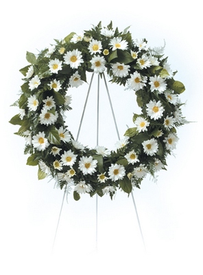 Daisy Wreath from Ginger's Flowers &Gifts, local Martinsburg florist