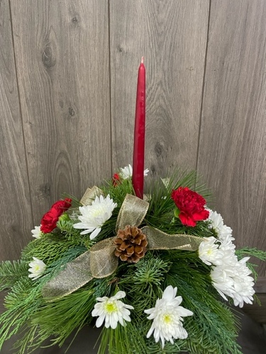 Single Candle Centerpiece  from Ginger's Flowers &Gifts, local Martinsburg florist