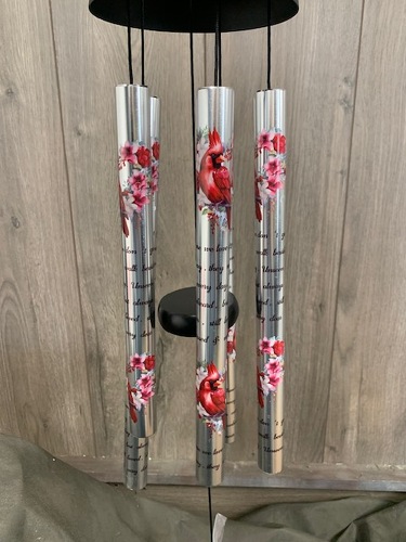 Cardinal Wind Chime from Ginger's Flowers &Gifts, local Martinsburg florist