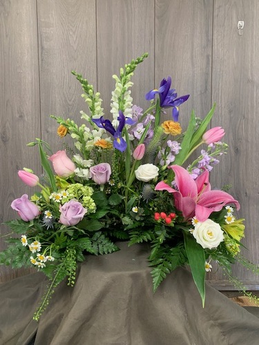 Sacred Garden Tribute for Urn  from Ginger's Flowers &Gifts, local Martinsburg florist