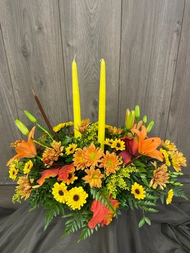 Fall Harvest Double Centerpiece  from Ginger's Flowers &Gifts, local Martinsburg florist