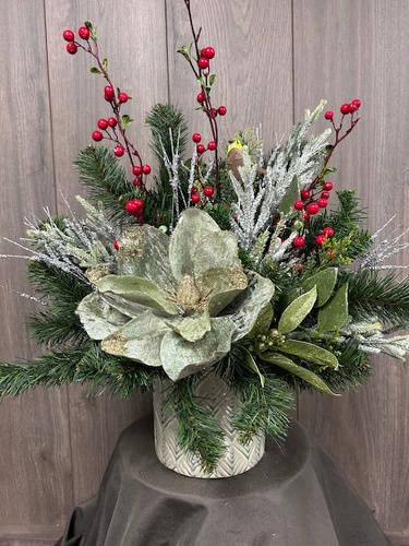 Christmas Silk Arrangement  from Ginger's Flowers &Gifts, local Martinsburg florist