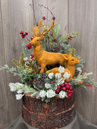 Christmas Silk Arrangement  from Ginger's Flowers &Gifts, local Martinsburg florist