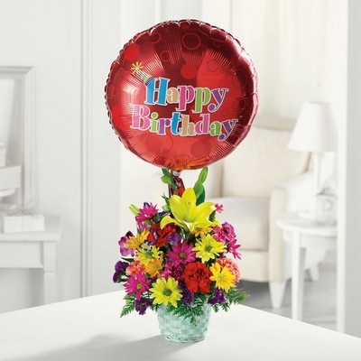 Happy Birthday Basket from Ginger's Flowers &Gifts, local Martinsburg florist